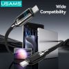 Cáp sạc nhanh USAMS SJ742 Type-C To Type-C 100W Digital Display Zinc Alloy HX Series