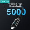 Cáp sạc nhanh USAMS SJ741 Type-C To Lightning 30W Digital Display Zinc Alloy HX Series