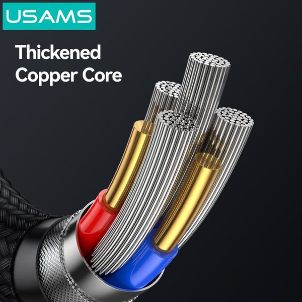 Cáp sạc nhanh USAMS SJ742 Type-C To Type-C 100W Digital Display Zinc Alloy HX Series