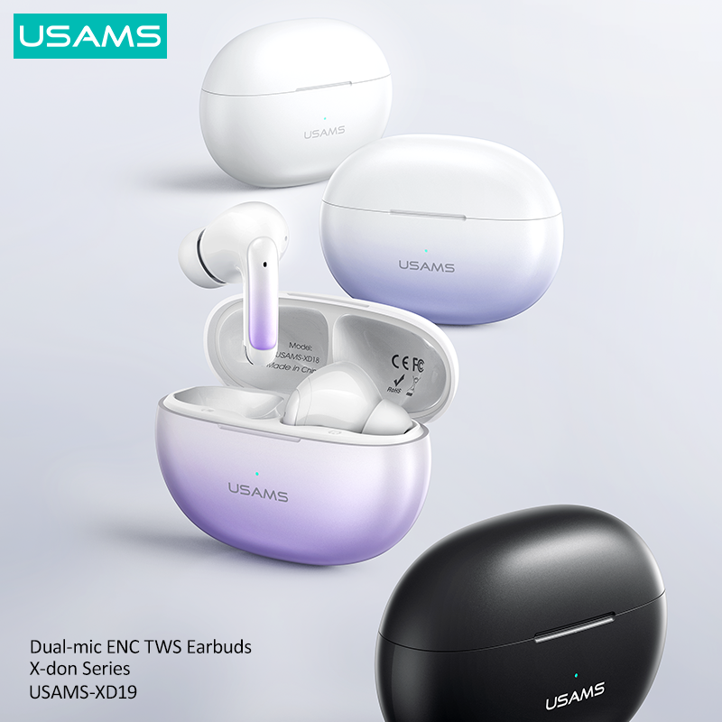 Tai nghe không dây TWS USAMS XD19 (Bluetooth v5.3, 6H, Dual-Mic ENC)
