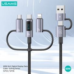 Cáp sạc đa năng USAMS SJ713 / SJ736 60W 6In1 Digital Display Sufeng Series