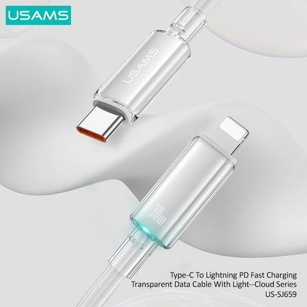 Cáp sạc nhanh USAMS SJ659 Type-C To Lightning Cloud Series