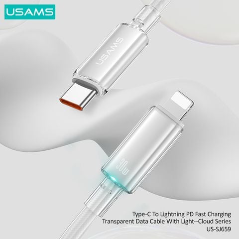 Cáp sạc nhanh USAMS SJ659 Type-C To Lightning Cloud Series