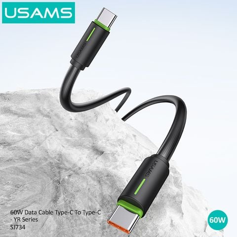 Cáp sạc nhanh USAMS SJ734 60W Type-C To Type-C Bicolor YR Series