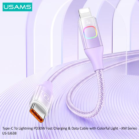 Cáp sạc nhanh USAMS SJ638 Type-C To Lightning PD30W XM Series