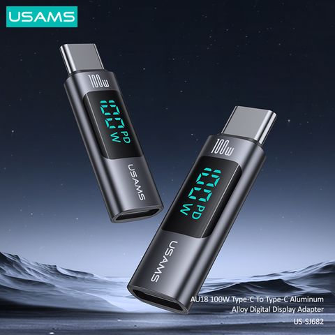 Đầu chuyển C to C USAMS SJ682 AU18 100W Aluminum Alloy Digital Display