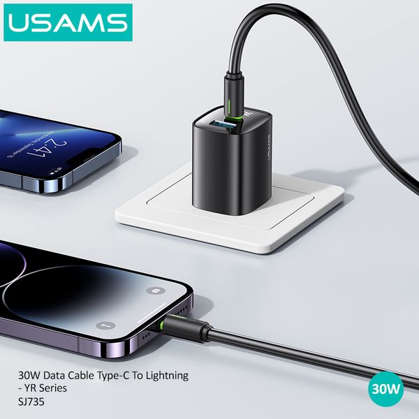 Cáp Sạc Nhanh USAMS SJ735 Type C To Lightning PD 30W Charging & Data Cable