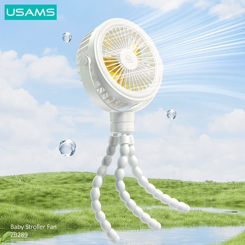 Quạt để bàn, treo xe đa dụng USAMS ZB289 (2000mAh, 4W, 3.5H)