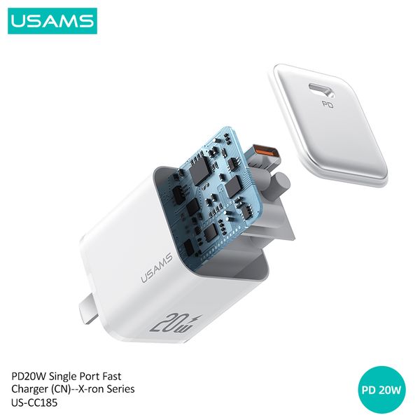 Combo Củ Sạc Nhanh USAMS CC185 20W (Kèm cáp SJ610 C To Lightning)