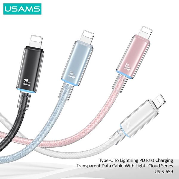 Cáp sạc nhanh USAMS SJ659 Type-C To Lightning Cloud Series