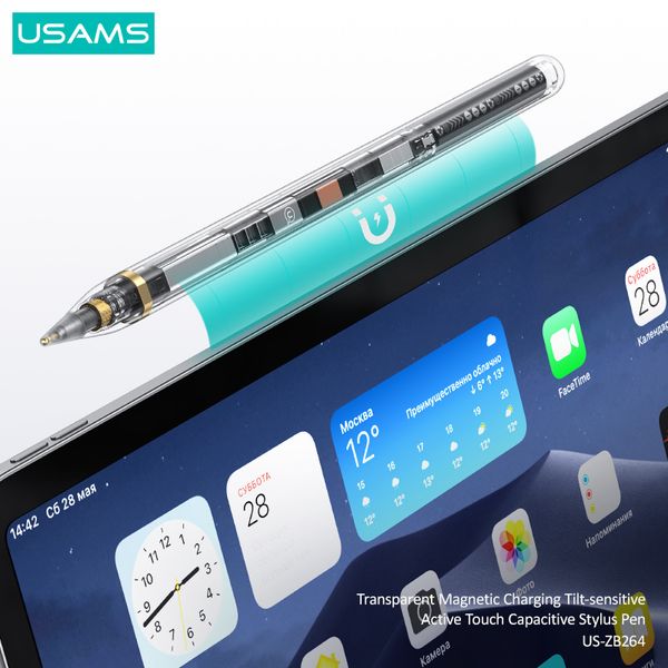 Bút Cảm Ứng Cho iPad USAMS ZB264 (Bluetooth v5.1, Trong Suốt, 8H, 100mAh)
