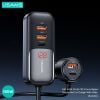 Tẩu Sạc Cho Ô Tô 2C + 3A USAMS CC213 C40 165W (Digital Display, QC, PD3.0, with 1.5m Data Cable)