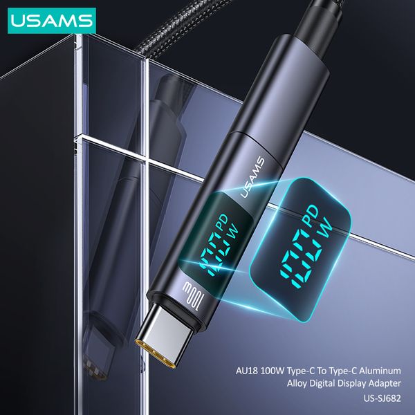 Đầu chuyển C to C USAMS SJ682 AU18 100W Aluminum Alloy Digital Display