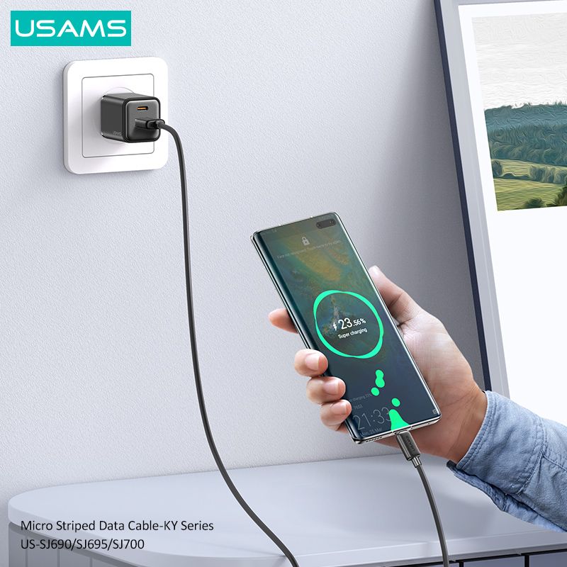 Cáp sạc nhanh USAMS SJ690 Micro Striped KY Series