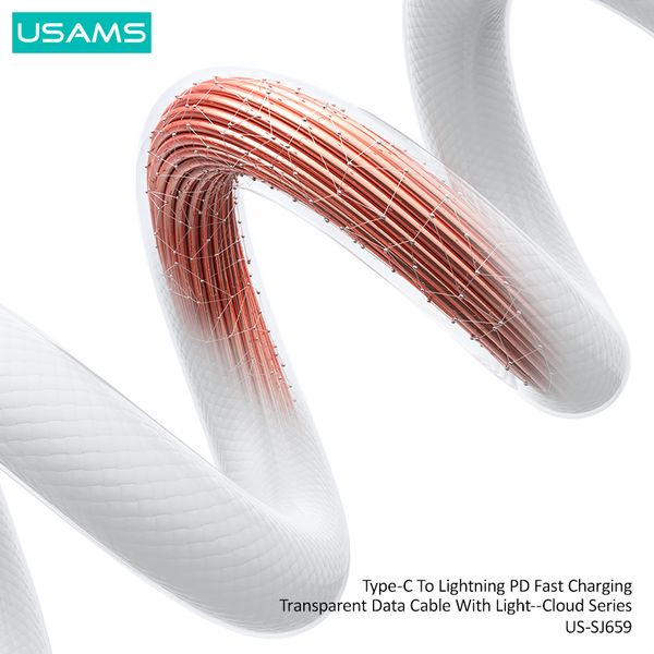 Cáp sạc nhanh USAMS SJ659 Type-C To Lightning Cloud Series