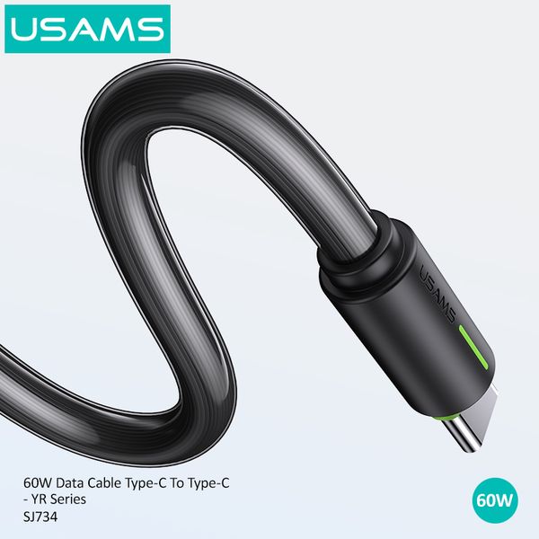 Cáp sạc nhanh USAMS SJ734 60W Type-C To Type-C Bicolor YR Series