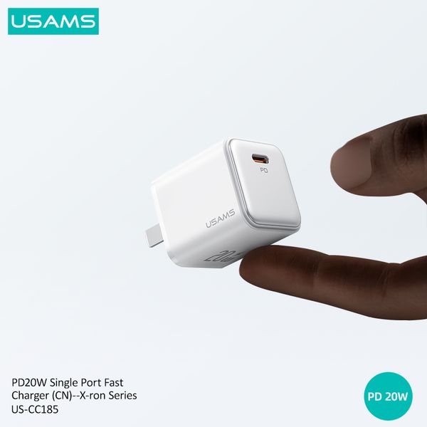 Combo Củ Sạc Nhanh USAMS CC185 20W (Kèm cáp SJ610 C To Lightning)