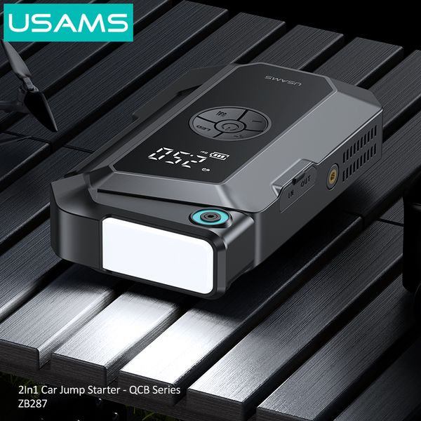 Bộ Kích Bình 2-in-1 Kiêm Bơm Lốp Cho Ô Tô USAMS ZB287 (1000A, 8000mAh)