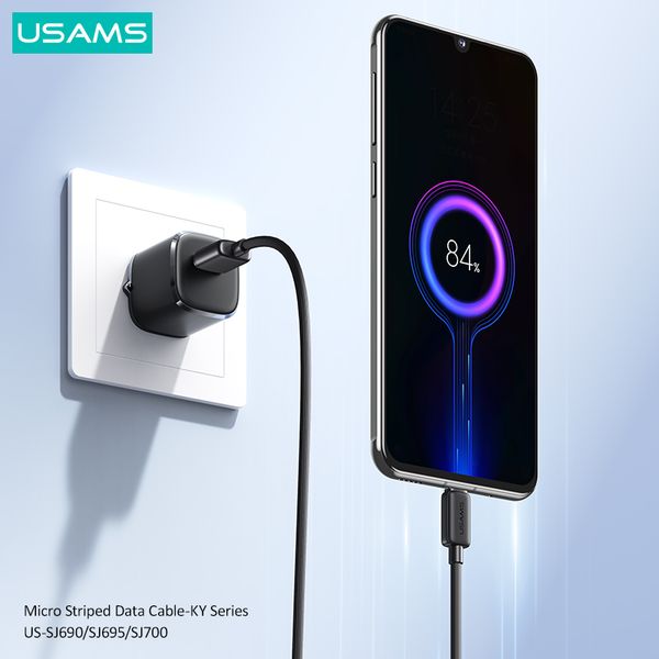 Cáp sạc nhanh USAMS SJ690 Micro Striped KY Series
