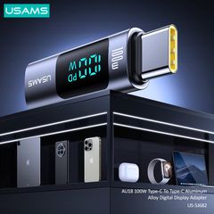 Đầu chuyển C to C USAMS SJ682 AU18 100W Aluminum Alloy Digital Display