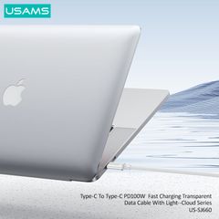 Cáp sạc nhanh USAMS SJ660 Type-C To Type-C PD100W Cloud Series
