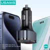 Tẩu Sạc Xe Hơi USAMS CC257 C42 100W 3 Cổng Aluminum Alloy Fast Car Charger