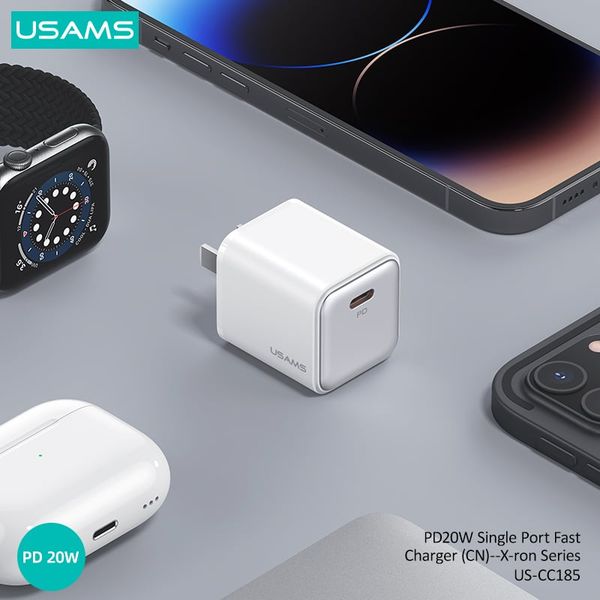Combo Củ Sạc Nhanh USAMS CC185 20W (Kèm cáp SJ610 C To Lightning)