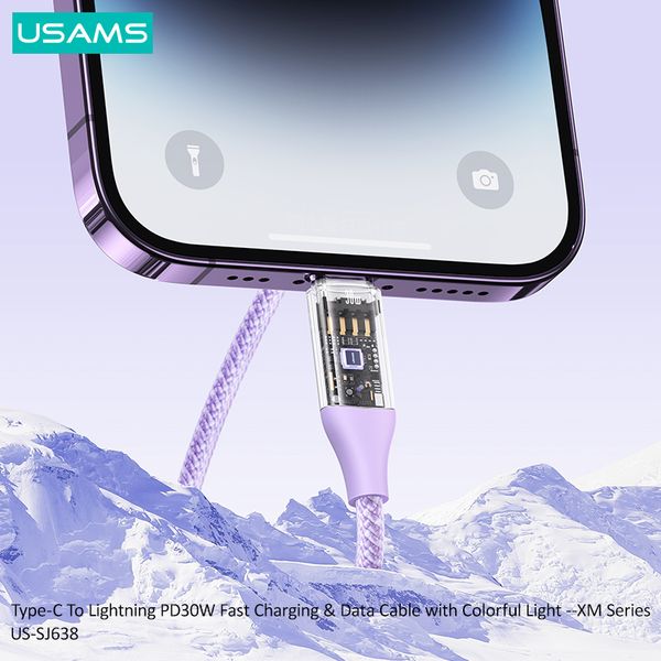 Cáp sạc nhanh USAMS SJ638 Type-C To Lightning PD30W XM Series