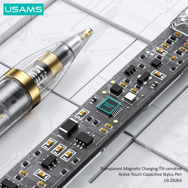 Bút Cảm Ứng Cho iPad USAMS ZB264 (Bluetooth v5.1, Trong Suốt, 8H, 100mAh)