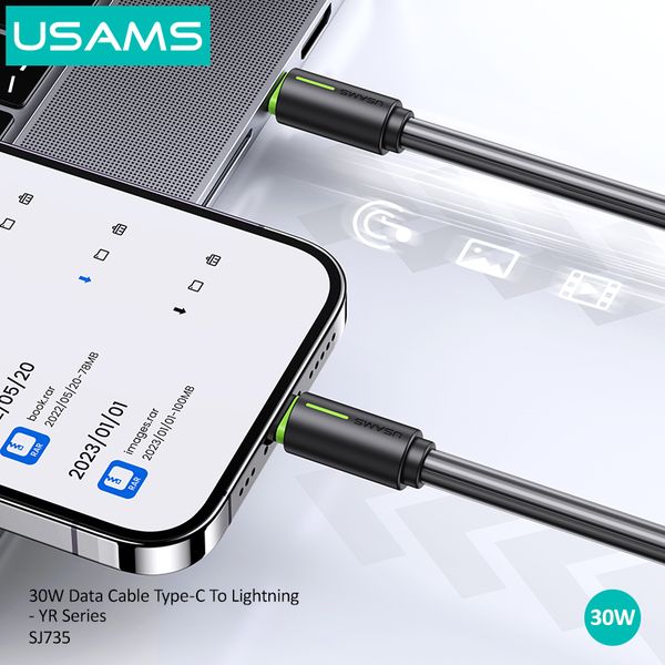 Cáp Sạc Nhanh USAMS SJ735 Type C To Lightning PD 30W Charging & Data Cable