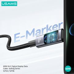Cáp sạc đa năng USAMS SJ713 / SJ736 60W 6In1 Digital Display Sufeng Series