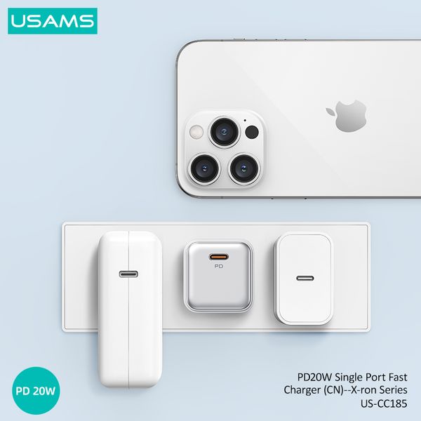 Combo Củ Sạc Nhanh USAMS CC185 20W (Kèm cáp SJ610 C To Lightning)