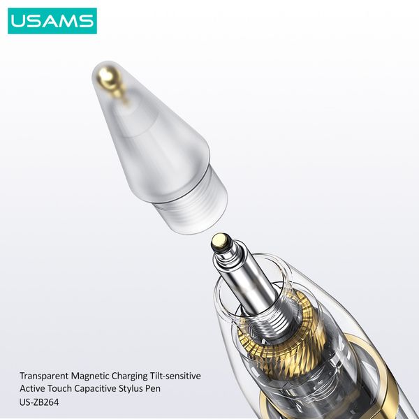 Bút Cảm Ứng Cho iPad USAMS ZB264 (Bluetooth v5.1, Trong Suốt, 8H, 100mAh)