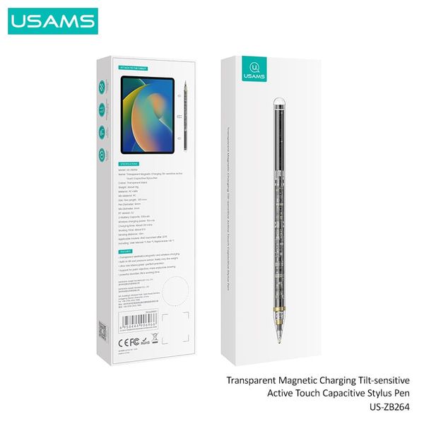 Bút Cảm Ứng Cho iPad USAMS ZB264 (Bluetooth v5.1, Trong Suốt, 8H, 100mAh)