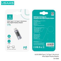 Đầu chuyển C to C USAMS SJ682 AU18 100W Aluminum Alloy Digital Display