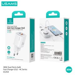 Củ Sạc Nhanh C+A USAMS CC254 30W (GaN, PD3.0)