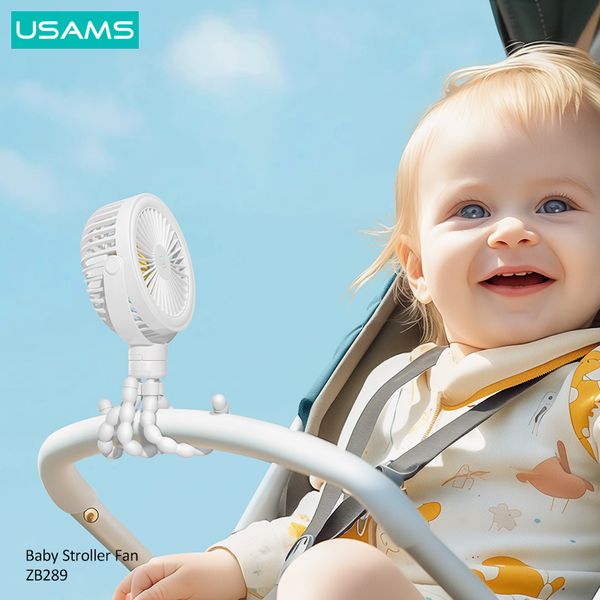 Quạt để bàn, treo xe đa dụng USAMS ZB289 (2000mAh, 4W, 3.5H)