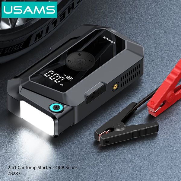 Bộ Kích Bình 2-in-1 Kiêm Bơm Lốp Cho Ô Tô USAMS ZB287 (1000A, 8000mAh)