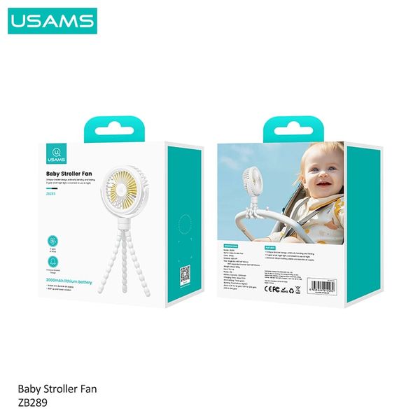 Quạt để bàn, treo xe đa dụng USAMS ZB289 (2000mAh, 4W, 3.5H)