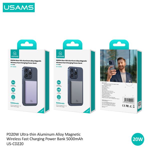 Pin Dự Phòng Không Dây Nam Châm USAMS CD220 PB73 5000mAh 20W