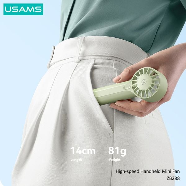 Quạt mini cầm tay USAMS ZB288 High-speed Handheld Mini Fan (1200mAh, 3.5W, 4.7H)