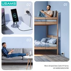 Cáp sạc nhanh USAMS SJ690 Micro Striped KY Series