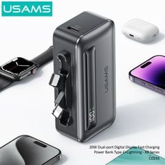 Pin Dự Phòng Mini USAMS CD233 4500mAh 20W (Cổng Type-C + Lightning, Digital Display)