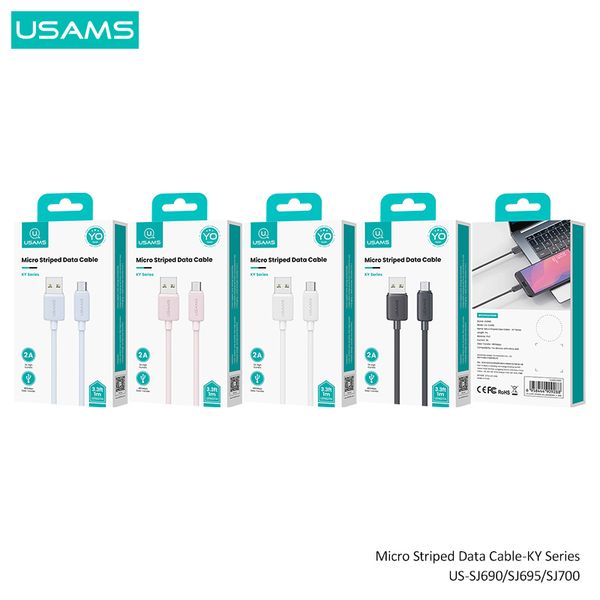 Cáp sạc nhanh USAMS SJ690 Micro Striped KY Series