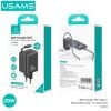 Bộ Sạc Nhanh Tích Hợp Cáp Dây Rút USAMS CC233 20W GaN Charger PD3.0+QC3.0