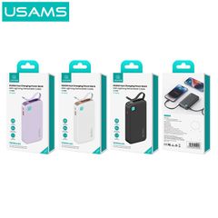 Pin Dự Phòng Tích Hợp Cáp Dây Rút Lightning USAMS CD225 10000mAh 20W (LED Display)