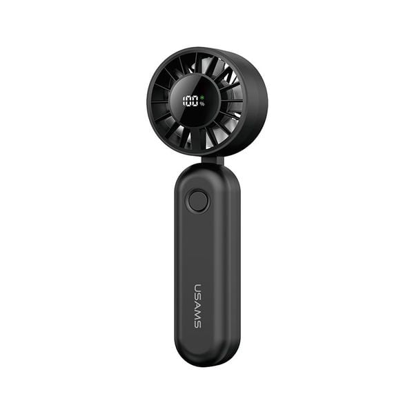 Quạt Cầm Tay USAMS ZB352 3W (Intelligent Digital Display, 1200mAh, 5-gear of Wind, 105° Foldable, 10398RPM)