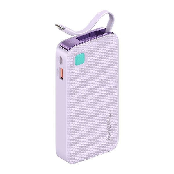 Pin Sạc Dự Phòng Tích Hợp Cáp Dây Rút Type-C USAMS CD224 10000mAh 20W (Digital Display)