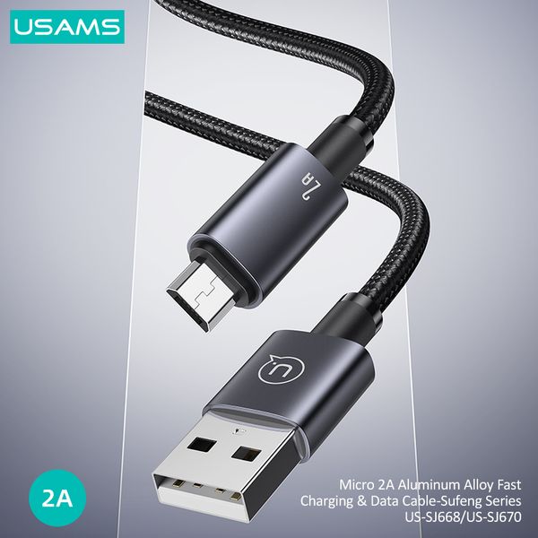 Cáp sạc nhanh USAMS SJ668 Micro 2A Aluminum Alloy Sufeng Series