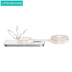Quạt Cầm Tay USAMS LU02 3.9W (360° Free Rotation, With stand, 7pcs High-speed Spiral Blades, 900mAh, Strong Magnetic Suction, Three Gear Wind)